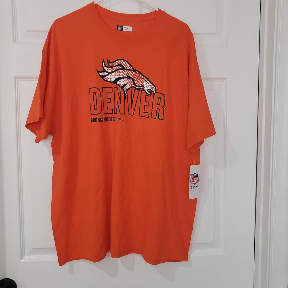Denver Broncos Men's NFL Team Apparel Short Sleeve Cotton T-Shirt Orange 2XL NWT